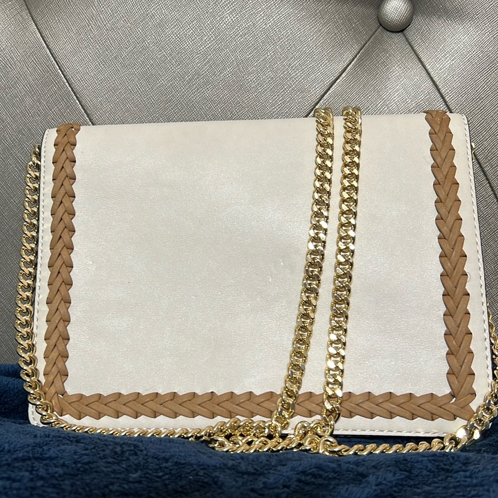Tan and Gold Crossbody / Express